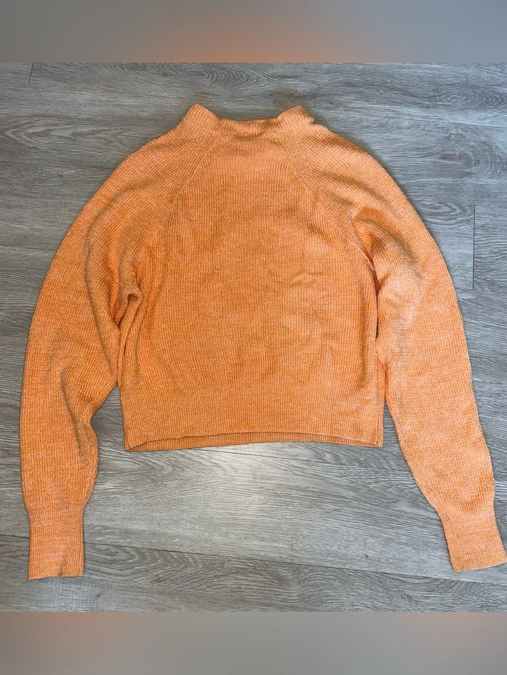 Free People Too Good Ribbed Knit Pullover Sweater Orange Zest Size M